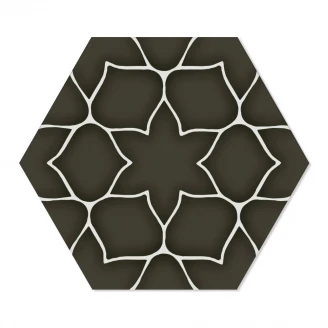 Hexagon Klinker <strong>Kerala</strong>  Svart Matt-Satin 29x33 cm